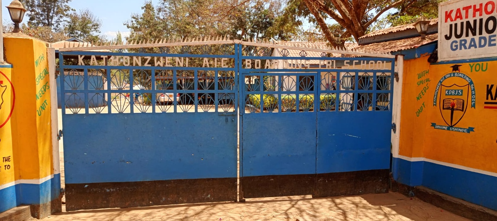 A view of the entrance to Kathonzweni AIC Primary School
